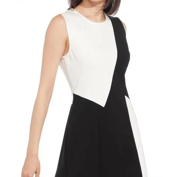NEW EVA FRANCO zen dress in black and white