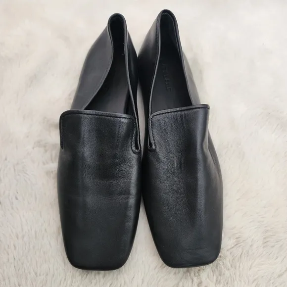 NEW Everlane The Day Square Toe Elegant Black Leather Loafers