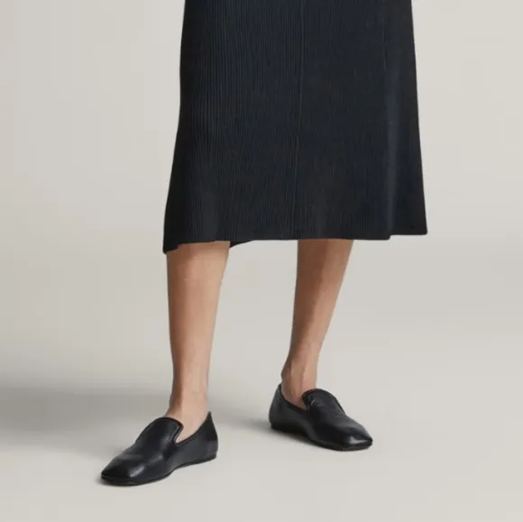 NEW Everlane The Day Square Toe Elegant Black Leather Loafers