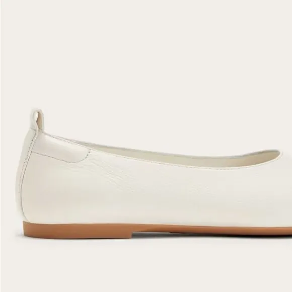 NEW EVERLANE The Day glove leather flats in white lilac