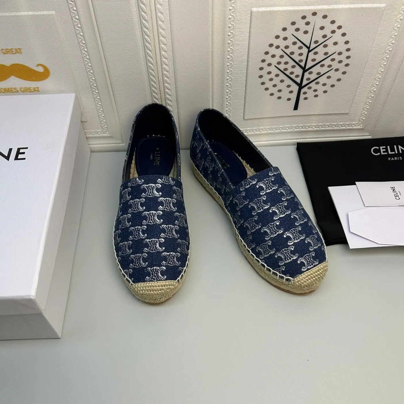 NEW FLAT FISHERMAN SHOES NAVY BLUE COTTON CANVAS