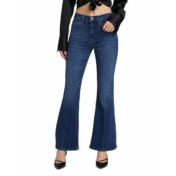 NEW FRAME le easy flare side slit jeans in calvin