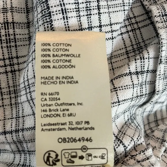 New! Free People Juni B tweed plaid pearl Mini Dress nwot 20977