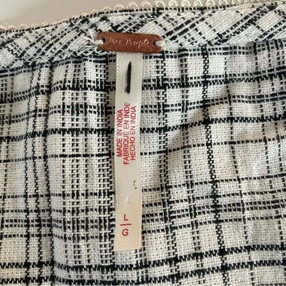 New! Free People Juni B tweed plaid pearl Mini Dress nwot 20977