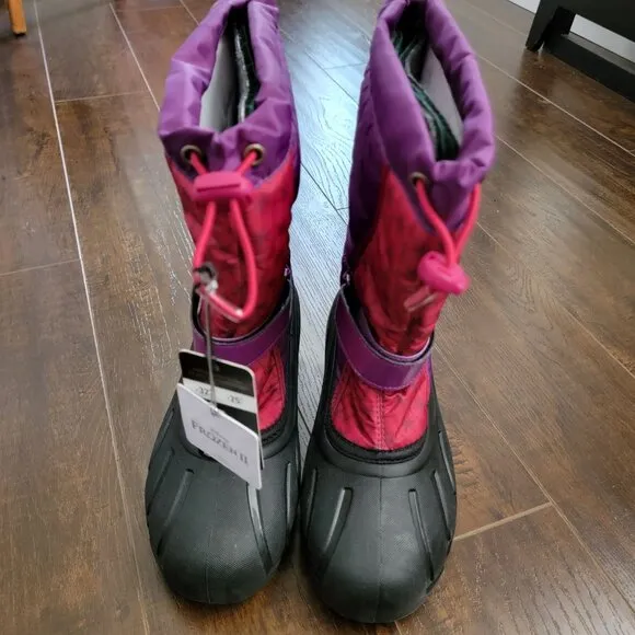 NEW Frozen Sorel Winter Boots Girls 6 Flurry Disney Frozen Snow Boots Purple