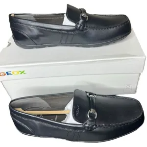 NEW Geox Boys' Penny Loafers Black Size 41C EU / 7C US (Big Kid)