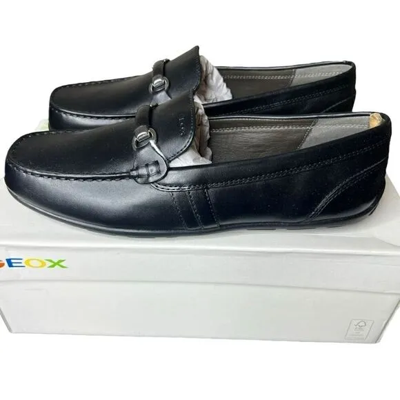 NEW Geox Boys' Penny Loafers Black Size 41C EU / 7C US (Big Kid)