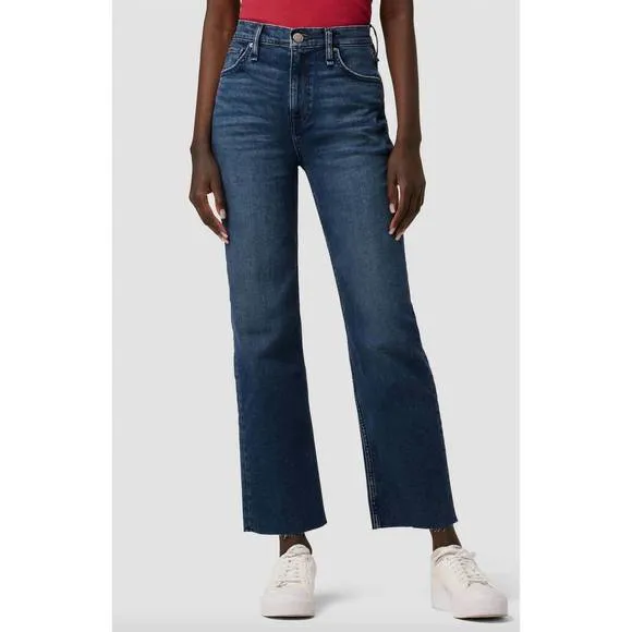 NEW HUDSON women's remi high rise straight ankle jeans in deep dive