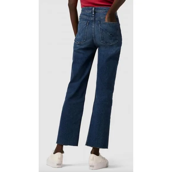 NEW HUDSON women's remi high rise straight ankle jeans in deep dive