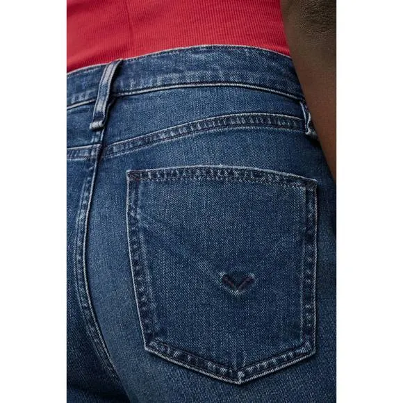 NEW HUDSON women's remi high rise straight ankle jeans in deep dive