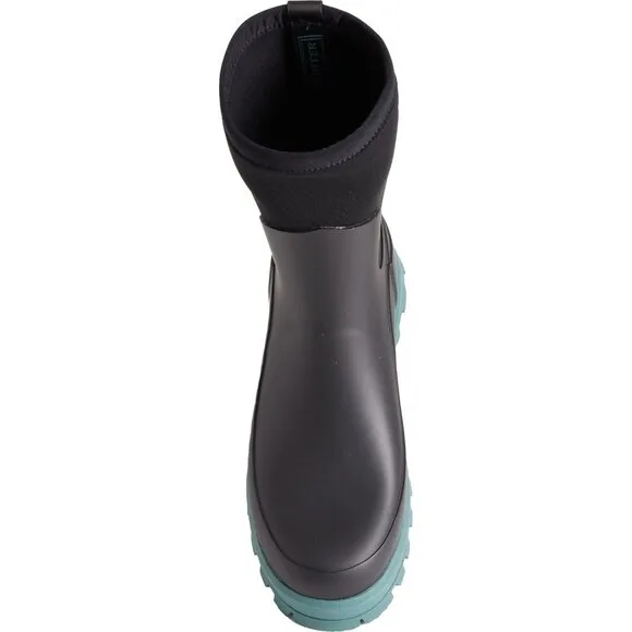 new Hunter‎ City Explorer Short Rain Boots  Waterproof  Black/Teal Temp0 (252)