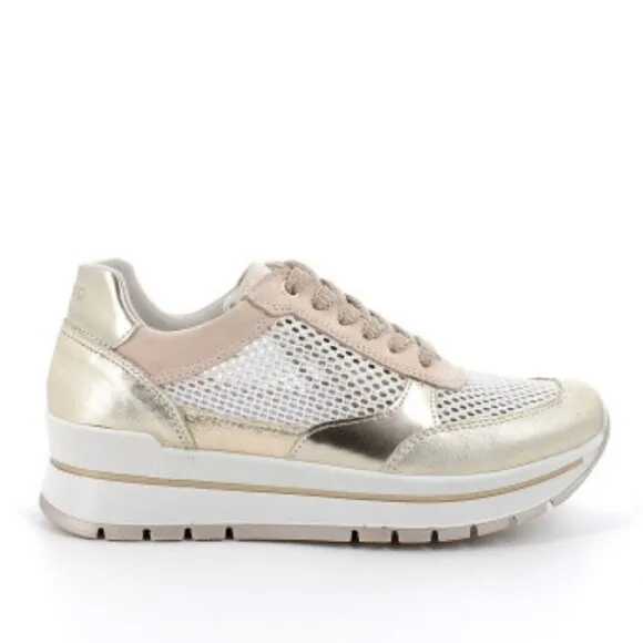NEW  IGI&amp;CO Made In Italy Mesh and  Leather Sneakers 4M2