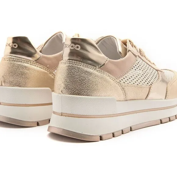 NEW  IGI&amp;CO Made In Italy Mesh and  Leather Sneakers 4M2