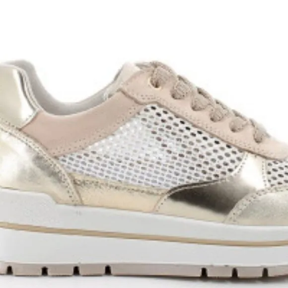 NEW  IGI&amp;CO Made In Italy Mesh and  Leather Sneakers 4M2