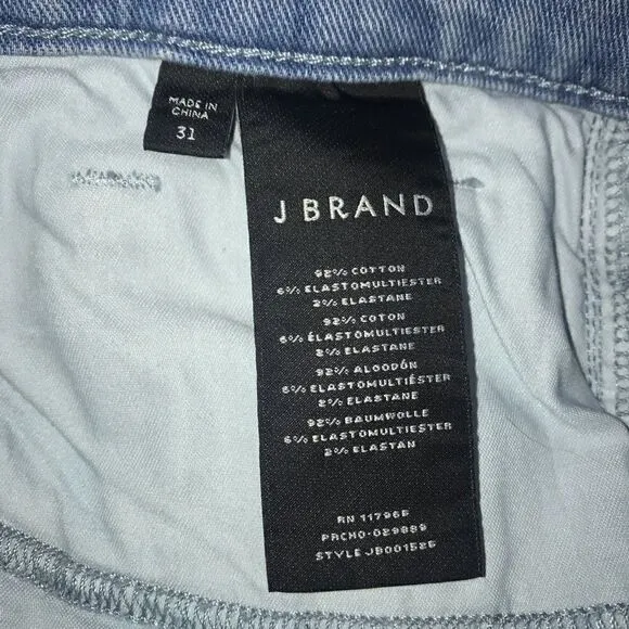 NEW! J Brand Ruby High Rise Cigarette Jeans-Sz 31