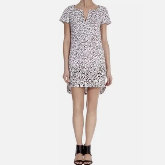 New Karen Millen Leopard Print V-neck T-shirt Dress size 8