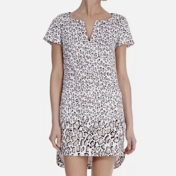 New Karen Millen Leopard Print V-neck T-shirt Dress size 8