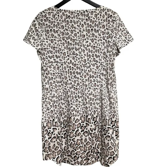 New Karen Millen Leopard Print V-neck T-shirt Dress size 8