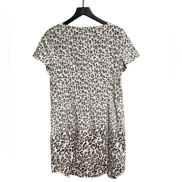 New Karen Millen Leopard Print V-neck T-shirt Dress size 8