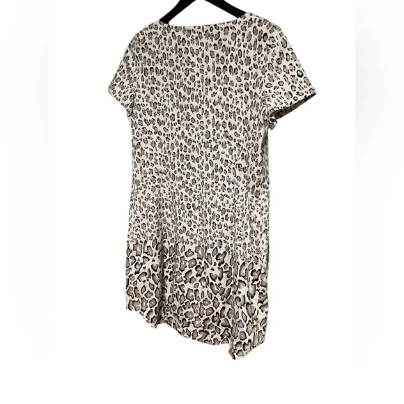 New Karen Millen Leopard Print V-neck T-shirt Dress size 8