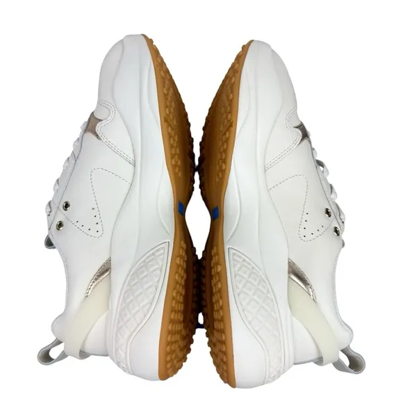NEW Keds Cross City Trainer Leather Lace Up Sneakers Egret/ Gold Women’s Size 9