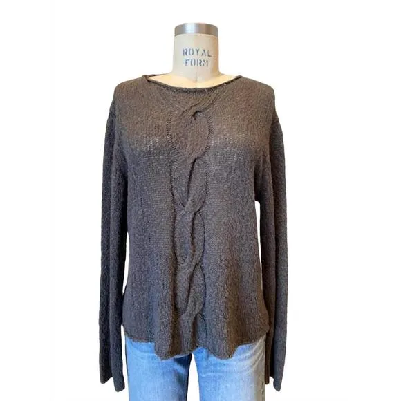 NEW KRISTENSEN DU NORD women's cotton/linen sweater in graphite