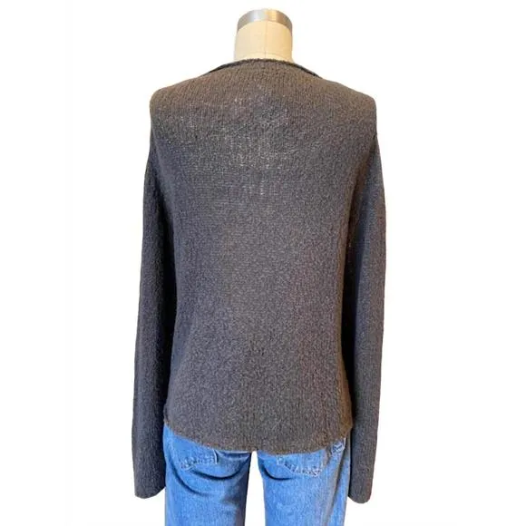 NEW KRISTENSEN DU NORD women's cotton/linen sweater in graphite