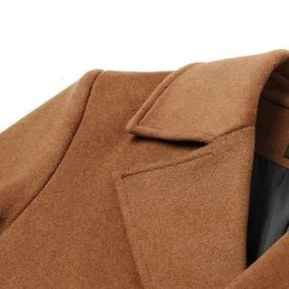 New Men’s Cardigan Wool Blend Long Coat Camel Coat 🎉Host Pick🎉​