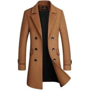 New Men’s Cardigan Wool Blend Long Coat Camel Coat 🎉Host Pick🎉​