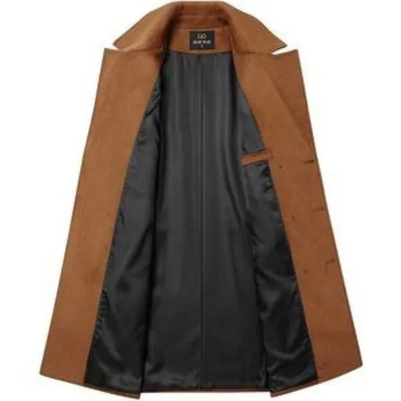 New Men’s Cardigan Wool Blend Long Coat Camel Coat 🎉Host Pick🎉​