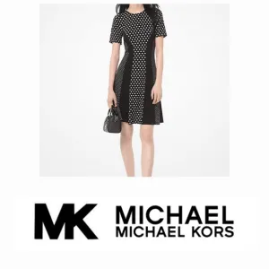 NEW Michael Kors Black and White Polka Dot Dress Slimming Lightweight 1X