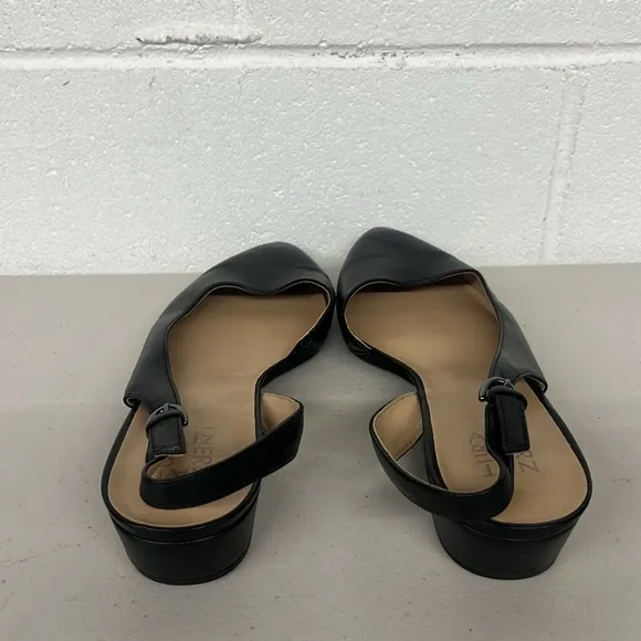 New naturalizer sz11W black banks pointed toe sling back flats shoes leather