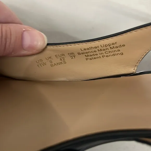 New naturalizer sz11W black banks pointed toe sling back flats shoes leather