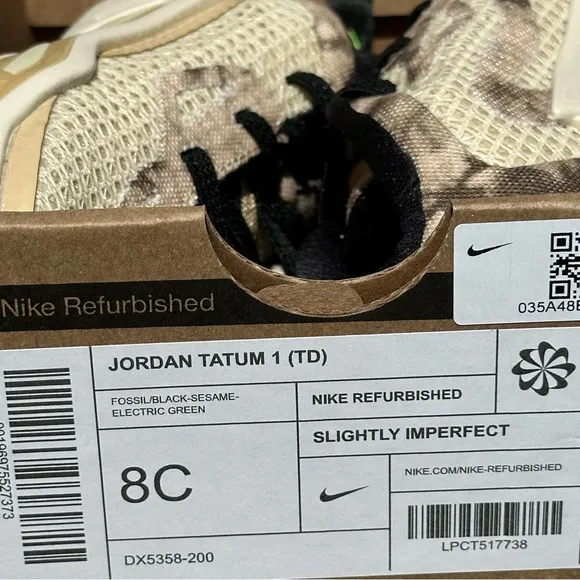 NEW Nike Preschool Jordan Tatum 1 Casual Sneaker Brown Beige - Size 8C Toddler