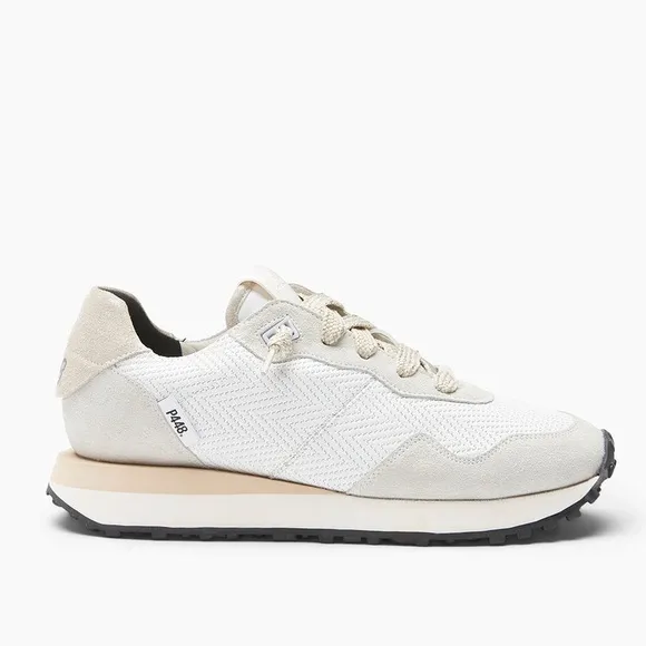 NEW P448 Cancun Rafia Sneaker Neutral White Beige Cream Leather 38 7.5-8