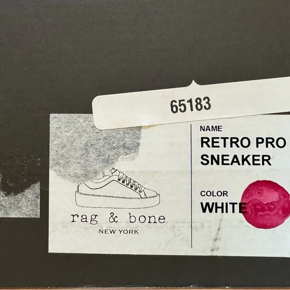 NEW, Rag &amp; Bone Retro Pro White Leather Sneakers Ortholite platform women size 7