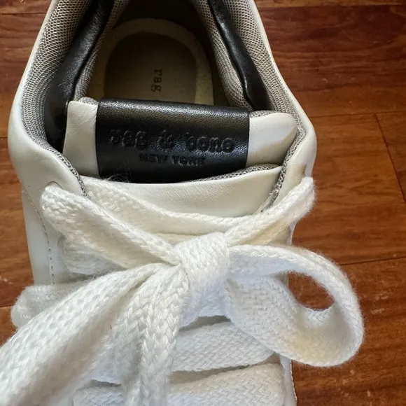NEW, Rag &amp; Bone Retro Pro White Leather Sneakers Ortholite platform women size 7