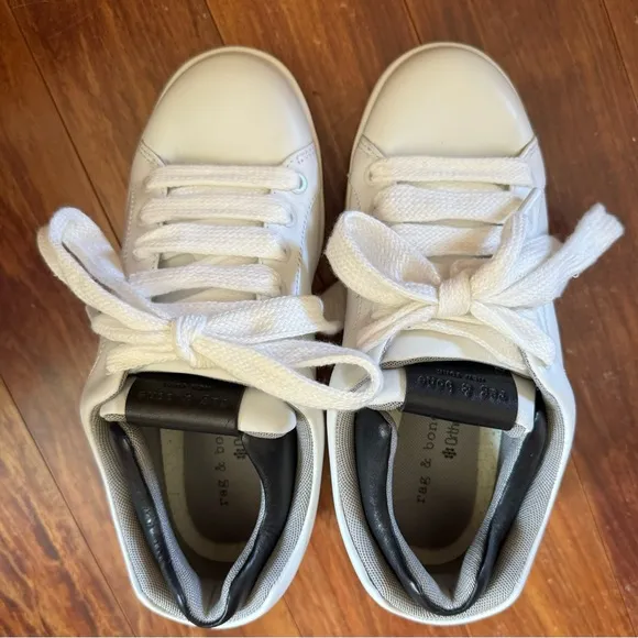 NEW, Rag &amp; Bone Retro Pro White Leather Sneakers Ortholite platform women size 7