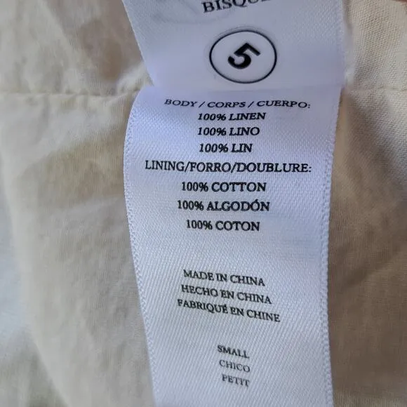 NEW Rails Lizzie Linen Midi Dress Size Small in Bisque Ivory Sundress