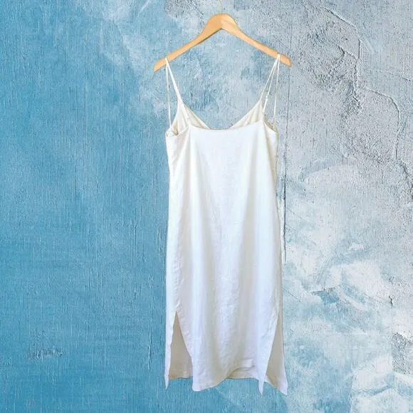 NEW Rails Lizzie Linen Midi Dress Size Small in Bisque Ivory Sundress
