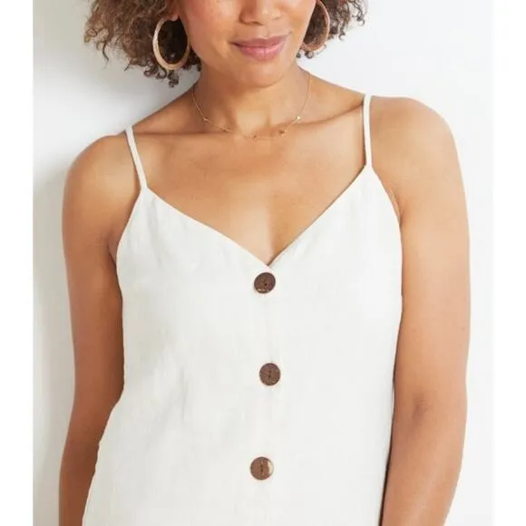 NEW Rails Lizzie Linen Midi Dress Size Small in Bisque Ivory Sundress