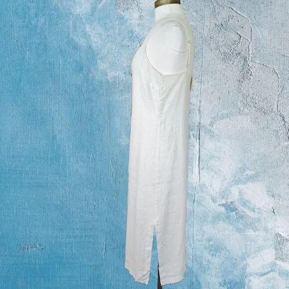 NEW Rails Lizzie Linen Midi Dress Size Small in Bisque Ivory Sundress