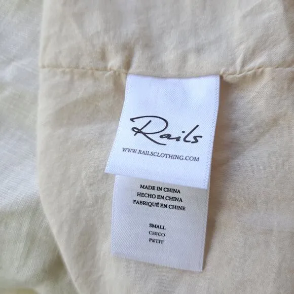 NEW Rails Lizzie Linen Midi Dress Size Small in Bisque Ivory Sundress