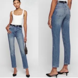 New! Reformation Liza Ultra High Rise Straight Jeans in Malta sz 27 $168