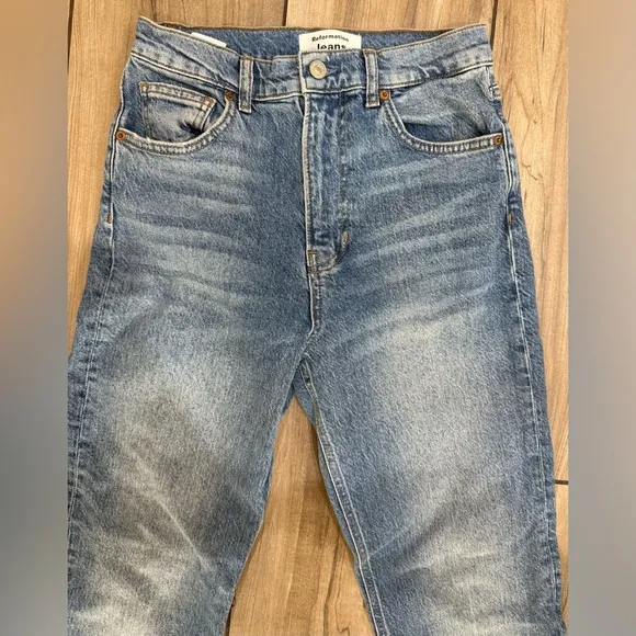 New! Reformation Liza Ultra High Rise Straight Jeans in Malta sz 27 $168