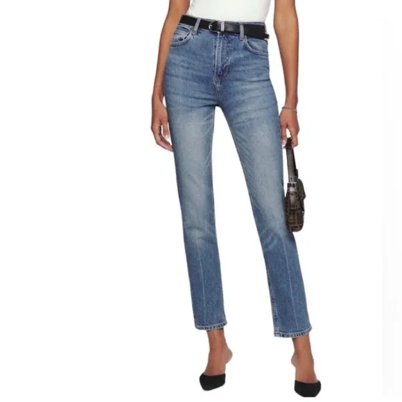 New! Reformation Liza Ultra High Rise Straight Jeans in Malta sz 27 $168
