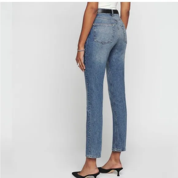New! Reformation Liza Ultra High Rise Straight Jeans in Malta sz 27 $168