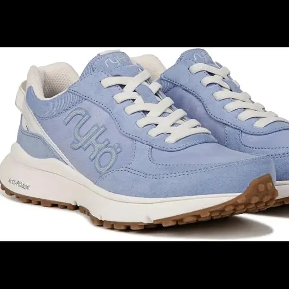 NEW RYKA Wide Width Jog On Slip On Retro Sneakers Hydrangea for women 563mn