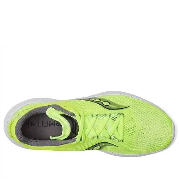 NEW SAUCONY men's kinvara 14 running sneakers in citron/black