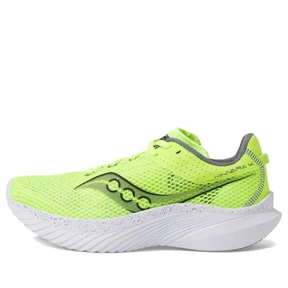 NEW SAUCONY men's kinvara 14 running sneakers in citron/black
